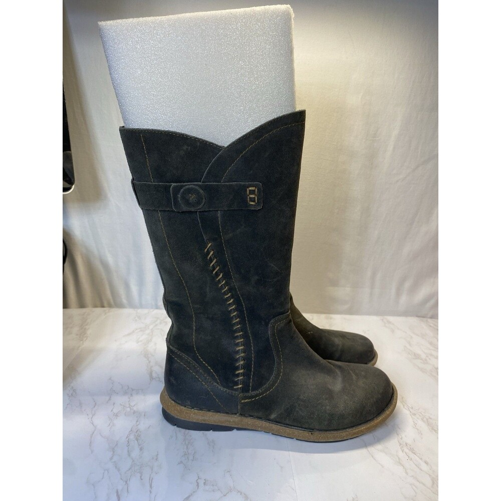 Born Tonic Mid Calf Boots Womens Rustic Gray Size 10 Side Zip Leather - Picture 5 of 9